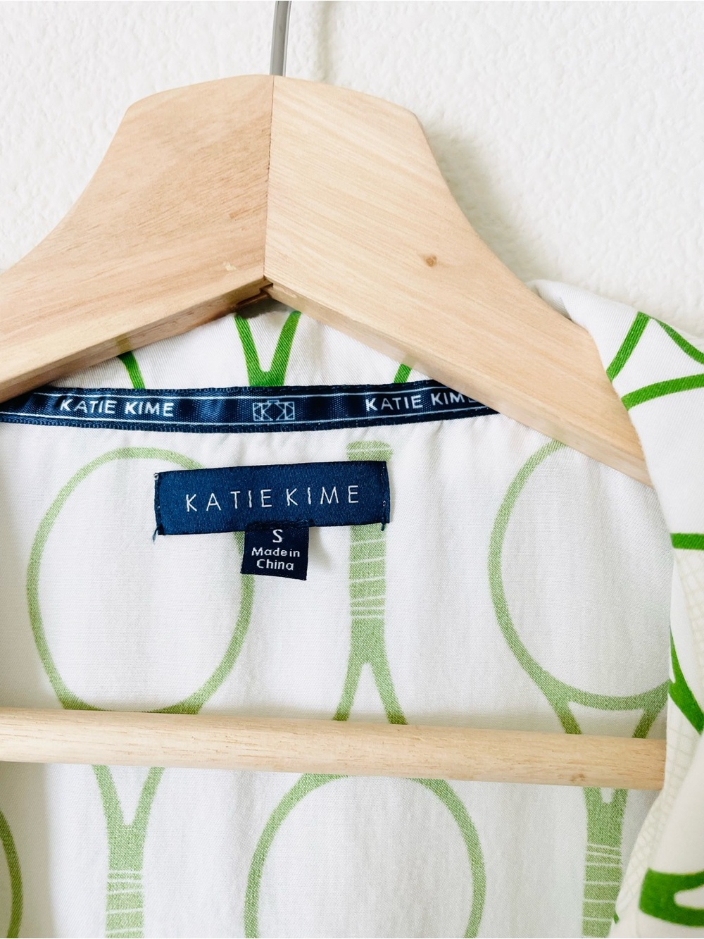 Katie Kime SMALL modal & cotton white green tennis sleep pajama set - Picture 5 of 10